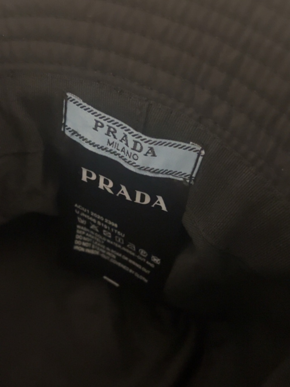 Prada Black Nylon Hat with White Logo Label - Picture 3 of 4